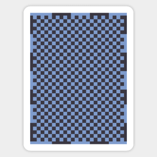 Checkerboard Pattern - Black Blue 3 Sticker